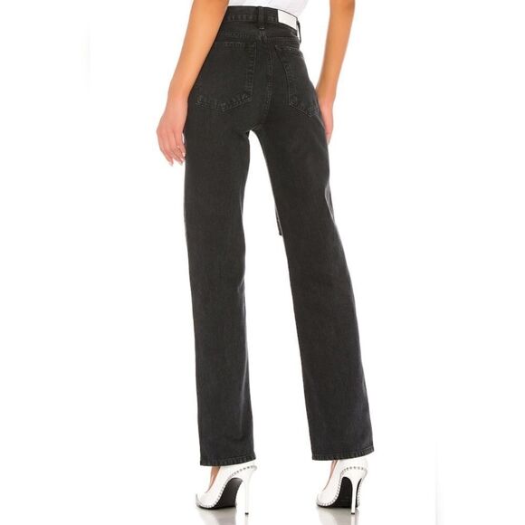 RE/DONE Originals High Rise Loose in Washed Black With Rips - Picture 13 of 14